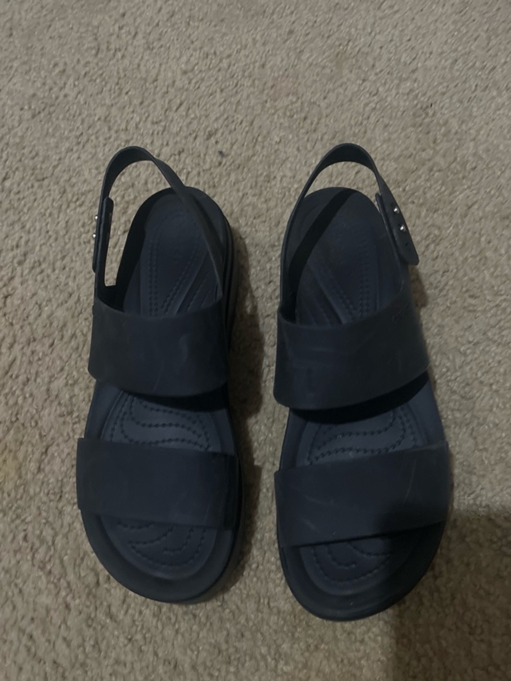 CROCS Navy Blue Dual-Strap Slingback Sandals
